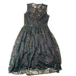 CALVIN KLEIN Sequined Illusion Lace Dress 4